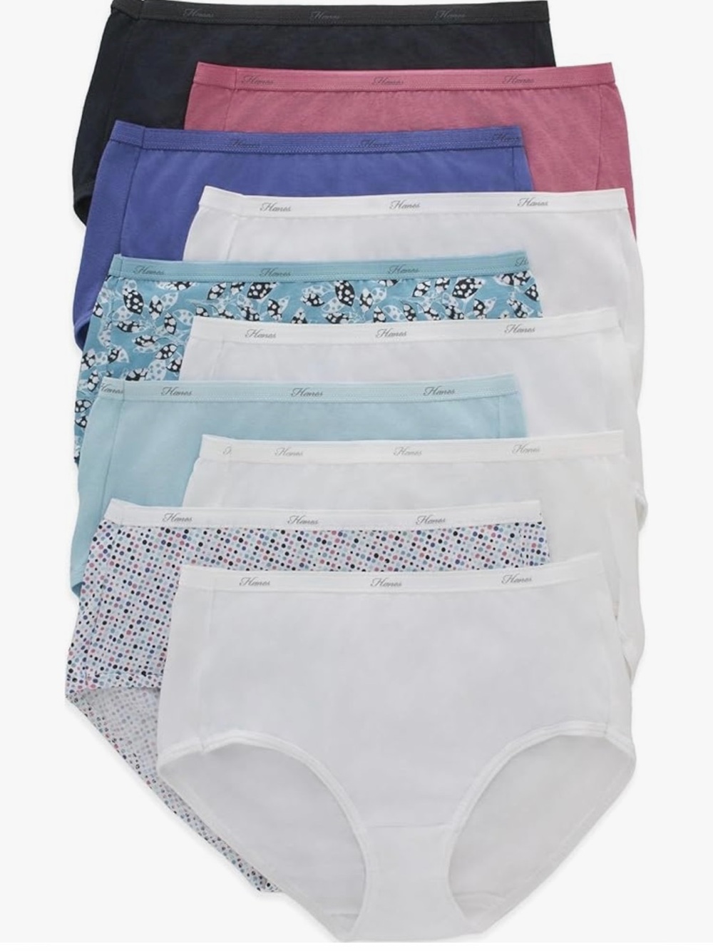 Hanes Cotton Tagless Briefs - Purple & Gray 10 PCS. - Picture 2 of 9